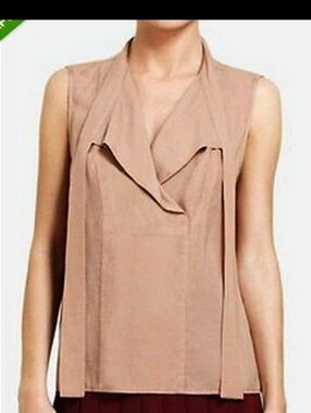 Bcbgmaxazria Medium Neutral High Low Iran Bronzine Necktie Summer Layer Top